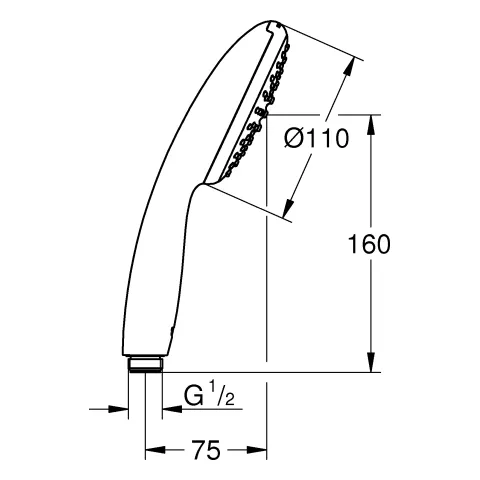 Handbrause Tempesta 110 27923_3, 1 Strahlart: Rain, Water Saving, maximaler Durchfluss (bei 3 bar): 8.7 l/min, chrom Handbrause Tempesta 110 27923_3, 1 Strahlart: Rain, Water Saving, maximaler Durchfluss (bei 3 bar): 8.7 l/min, chrom