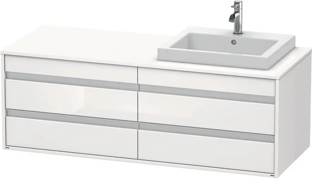 Duravit Waschtischunterschrank wandhängend „Ketho“ 140 × 49,6 × 55 cm Weiß Hochglanz Duravit Waschtischunterschrank wandhängend „Ketho“ 140 × 49,6 × 55 cm Weiß Hochglanz