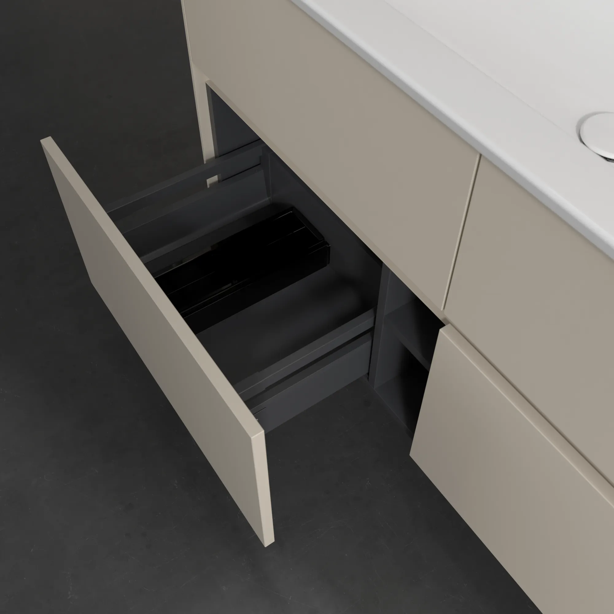 Villeroy & Boch Waschtischunterschrank „Collaro“ 1161 × 610 × 480 mm Cashmere Grey, mit Beleuchtung, für Becken mittig Villeroy & Boch Waschtischunterschrank „Collaro“ 1161 × 610 × 480 mm Cashmere Grey, mit Beleuchtung, für Becken mittig