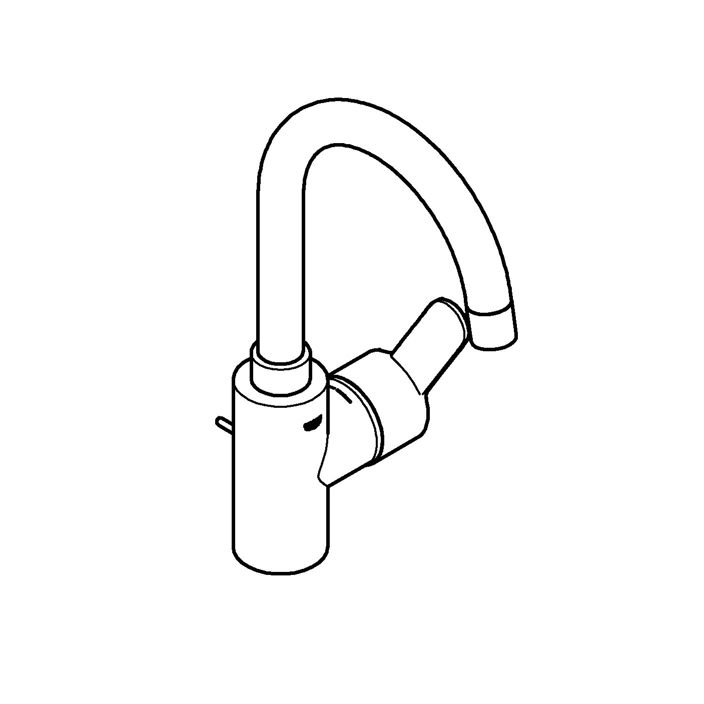 Einhand-Waschtischbatterie Eurostyle Cosmopolitan 23043_3, L-Size, Einlochmontage, getrennte innenliegende Wasserwege – kein Kontakt mit Blei oder Nickel, Zugstangen-Ablaufgarnitur 1 1/4″, chrom