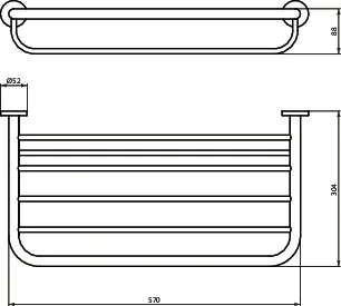 Ideal Standard Handtuchhalter „IOM“, Befestigung verdeckt, 1-armig 62,2 × 11,5 × 30,4 cm in Chrom