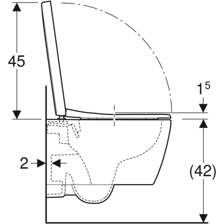 Wand-Tiefspül-WC Set mit WC-Sitz „iCon“ geschlossene Form 36 × 37,8 × 49 cm in weiß alpin, ohne Spülrand, Soft Closing