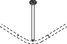 Deckenabhängung des Systems 900, Edelstahl, PVD, Länge 500 mm, bis auf 200 mm kürzbar, D: 25 mm, in Farbe CK (messing glänzend)