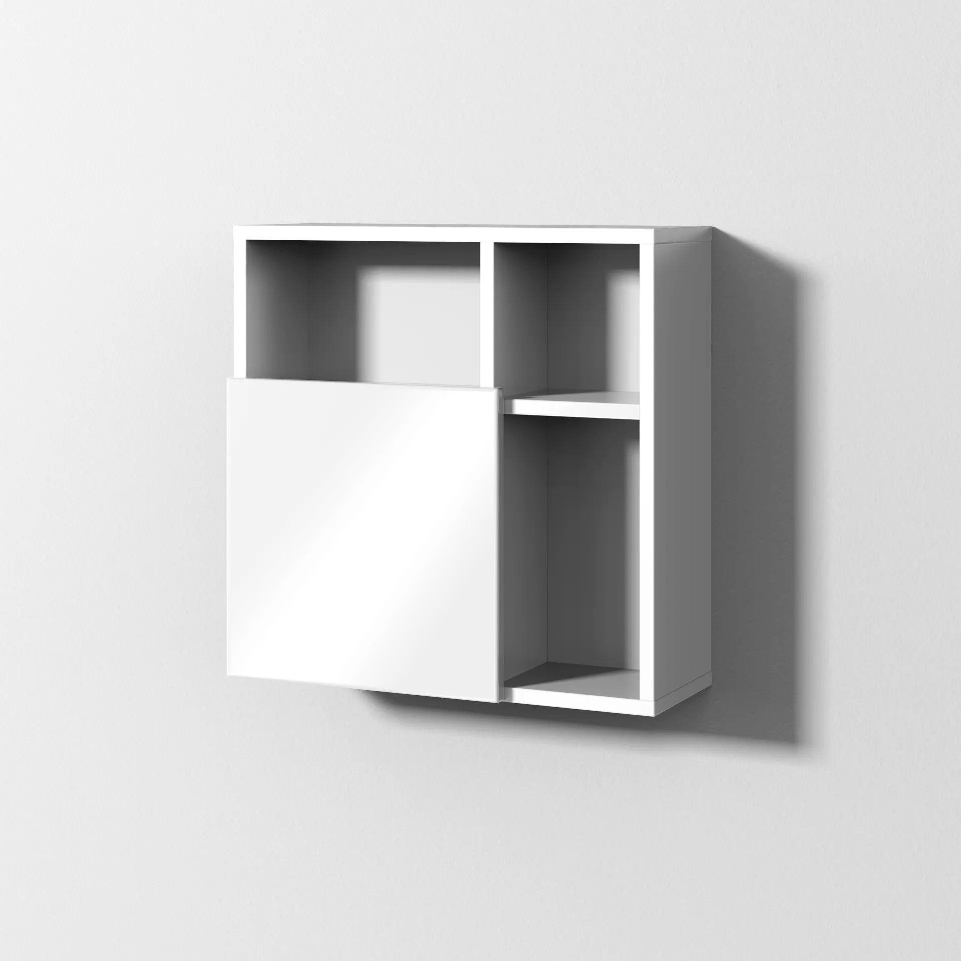 Sanipa Würfelschrank „3way“ 510 × 510 × 197 mm in Weiß (glanz), links