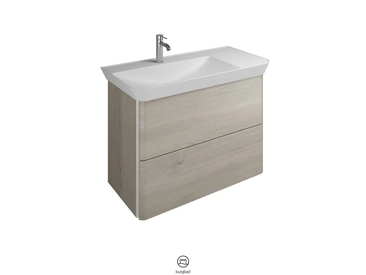 burgbad Waschtischunterschrank „Iveo“ in Eiche Dekor Cashmere