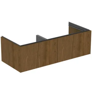 Ideal Standard Möbeldoppelwaschtischunterschrank Conca 2 Auszüge ohne Platte 1200x505x370mm Walnuss D