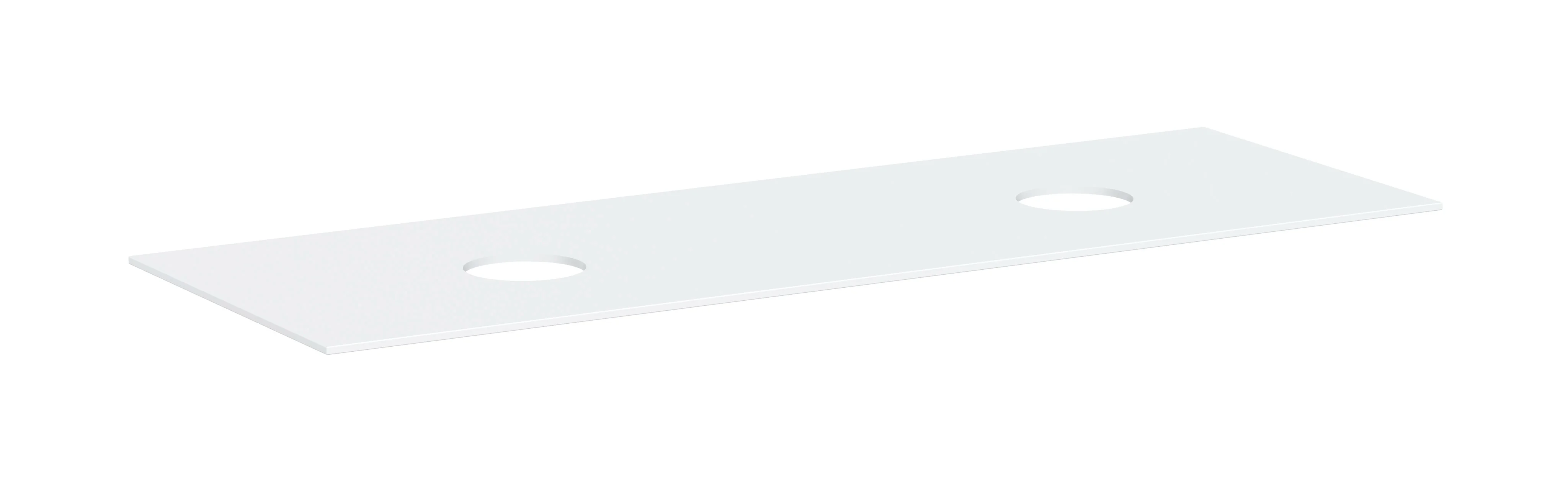 Hansgrohe Xevolos E Konsole, Mattweiß, 1570 x 550 mm, 2 mittige Beckenausschnitte, 10 mm Materialstärke