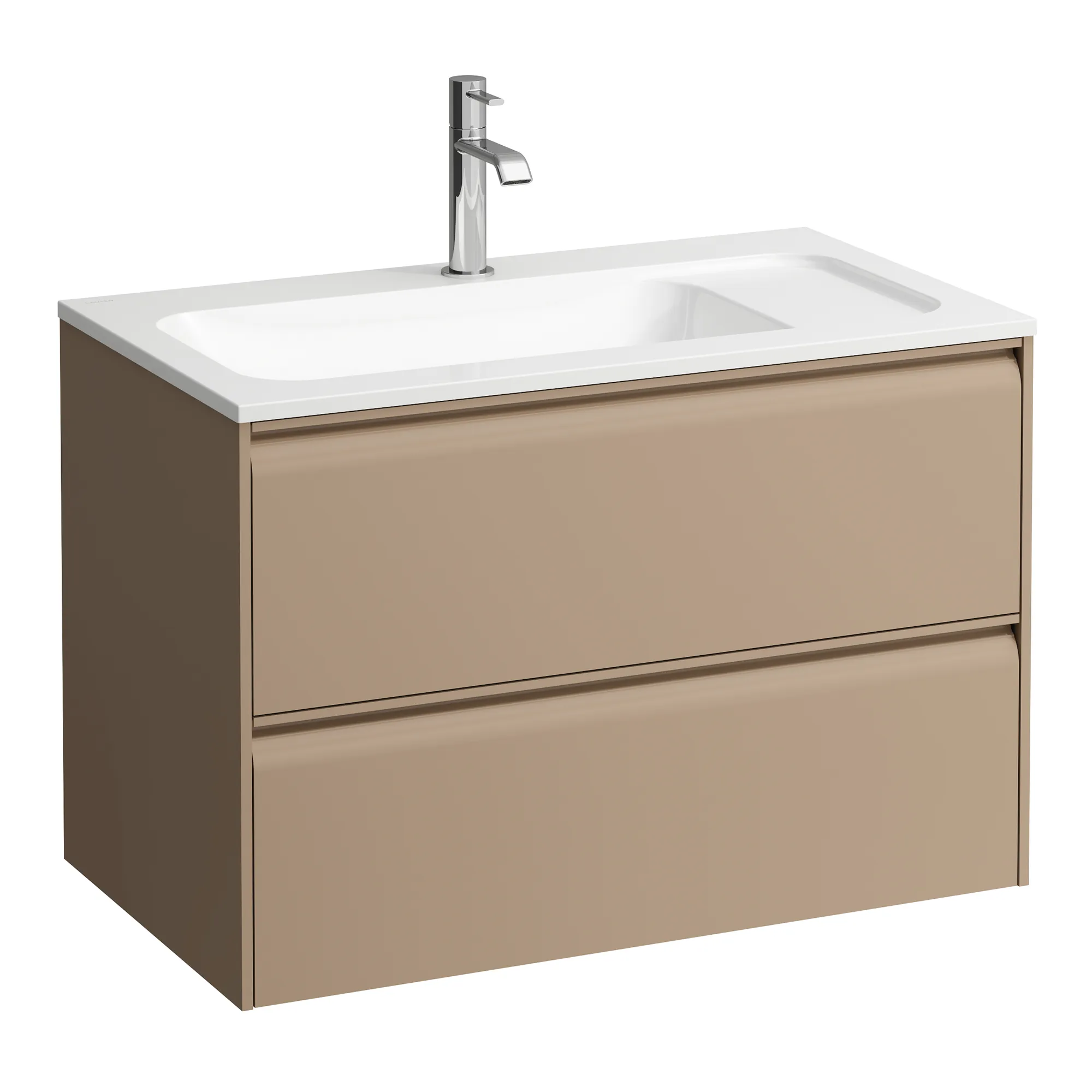Waschtischunterbau, MEDA, 442x772x504, mit 2 Schubladen, 1 Ordnungssystem, integrierte Griffleiste, Vollauszug und Soft-Close, für Möbelwaschtisch MEDA H814117 (80 cm), weiß matt Waschtischunterbau, MEDA, 442x772x504, mit 2 Schubladen, 1 Ordnungssystem, integrierte Griffleiste, Vollauszug und Soft-Close, für Möbelwaschtisch MEDA H814117 (80 cm), weiß matt