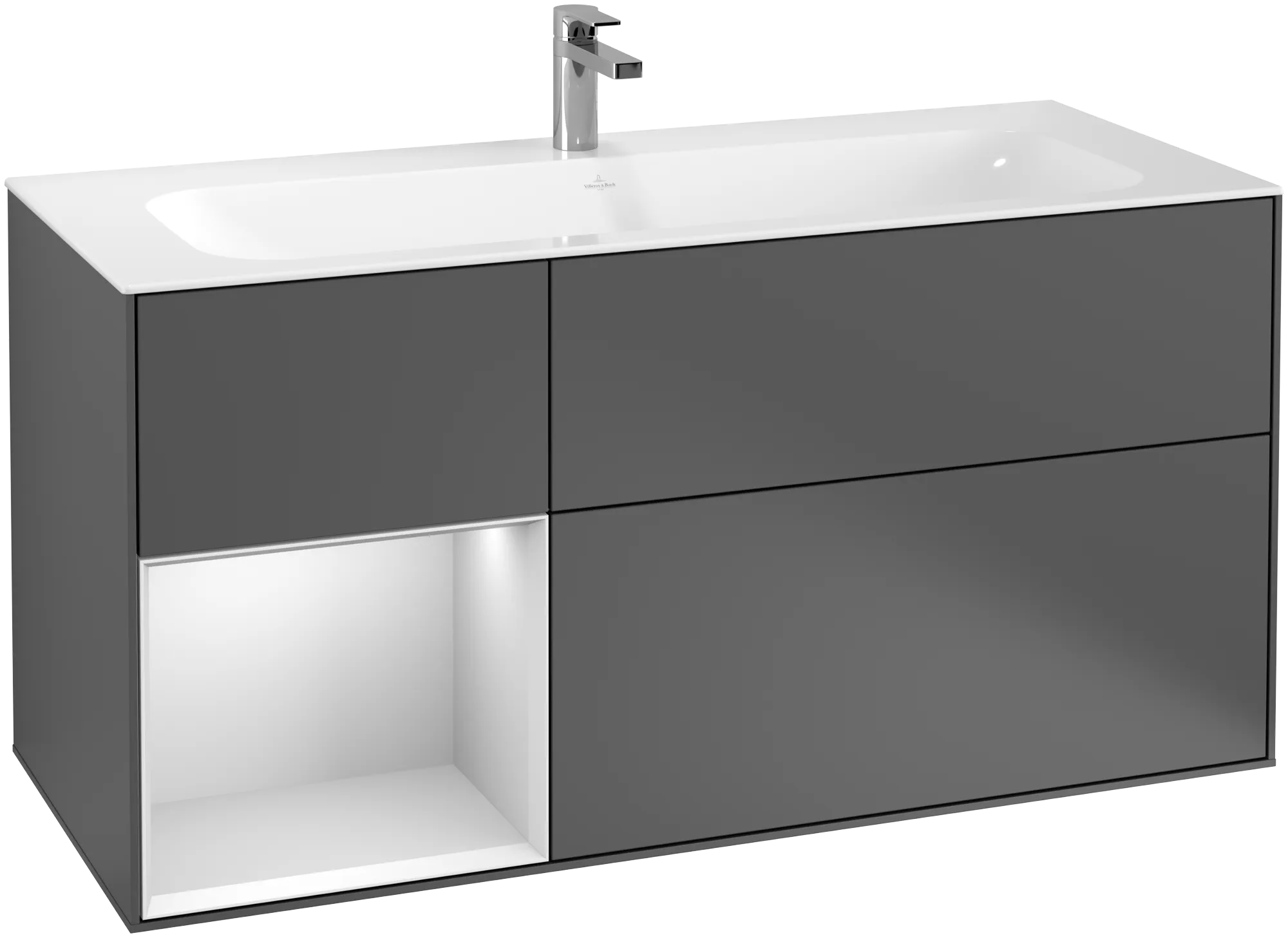 Villeroy & Boch Finion Waschbeckenunterschrank F06, 1196x591x498mm, anthrazit/matt/weiß