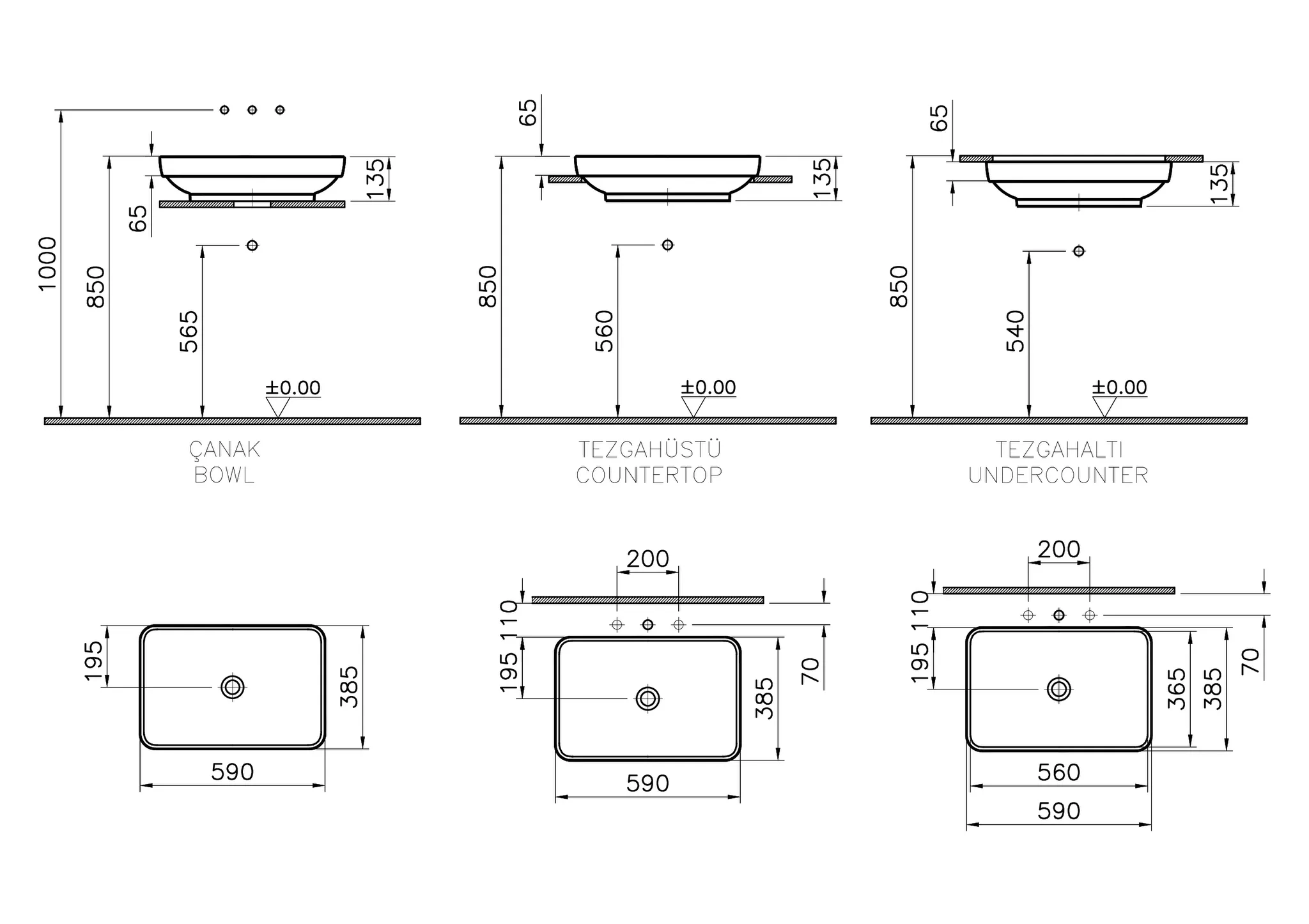 VitrA Water Jewels Aufsatzschale 59 x 39 cm rechteckig Weiß Hochglanz