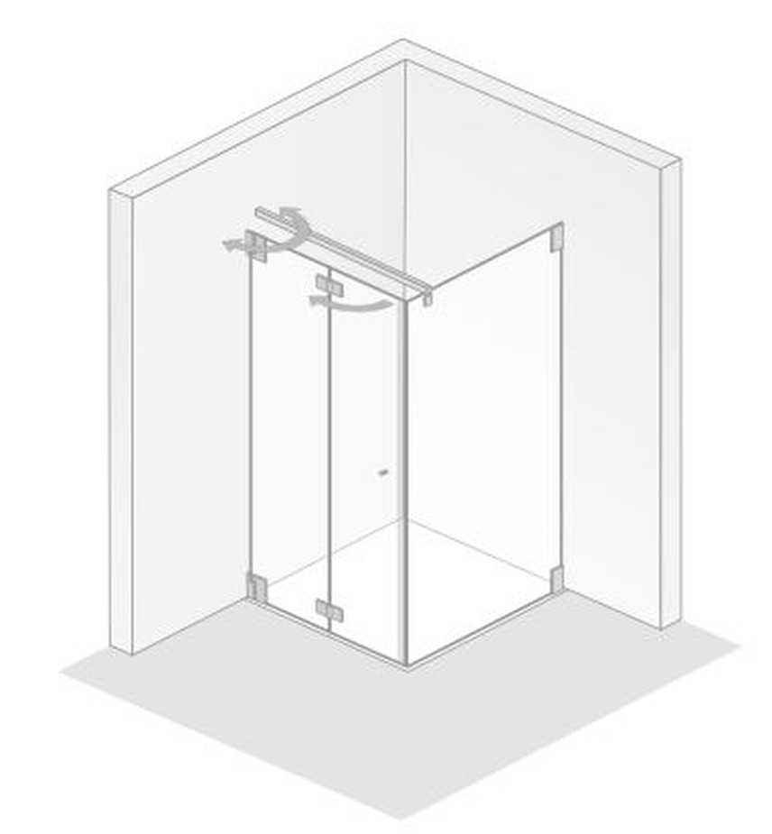 HSK Drehfalttür pendelbar mit Seitenwand „K2“ Glas Klar hell HSK Drehfalttür pendelbar mit Seitenwand „K2“ Glas Klar hell