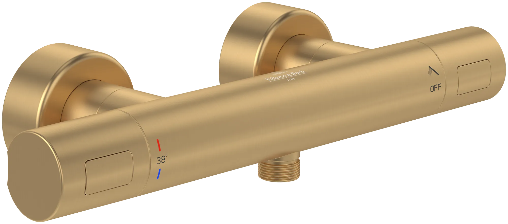 Villeroy & Boch Duschthermostat Universal Taps & Fittings, Brushed Gold, 317x104x65 mm, Thermostatfunktion, Wandmontage Villeroy & Boch Duschthermostat Universal Taps & Fittings, Brushed Gold, 317x104x65 mm, Thermostatfunktion, Wandmontage