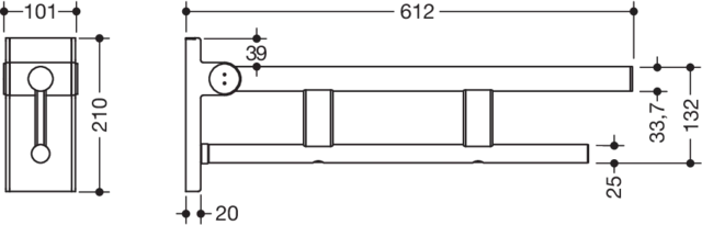 HEWI Stützklappgriff „System 900“