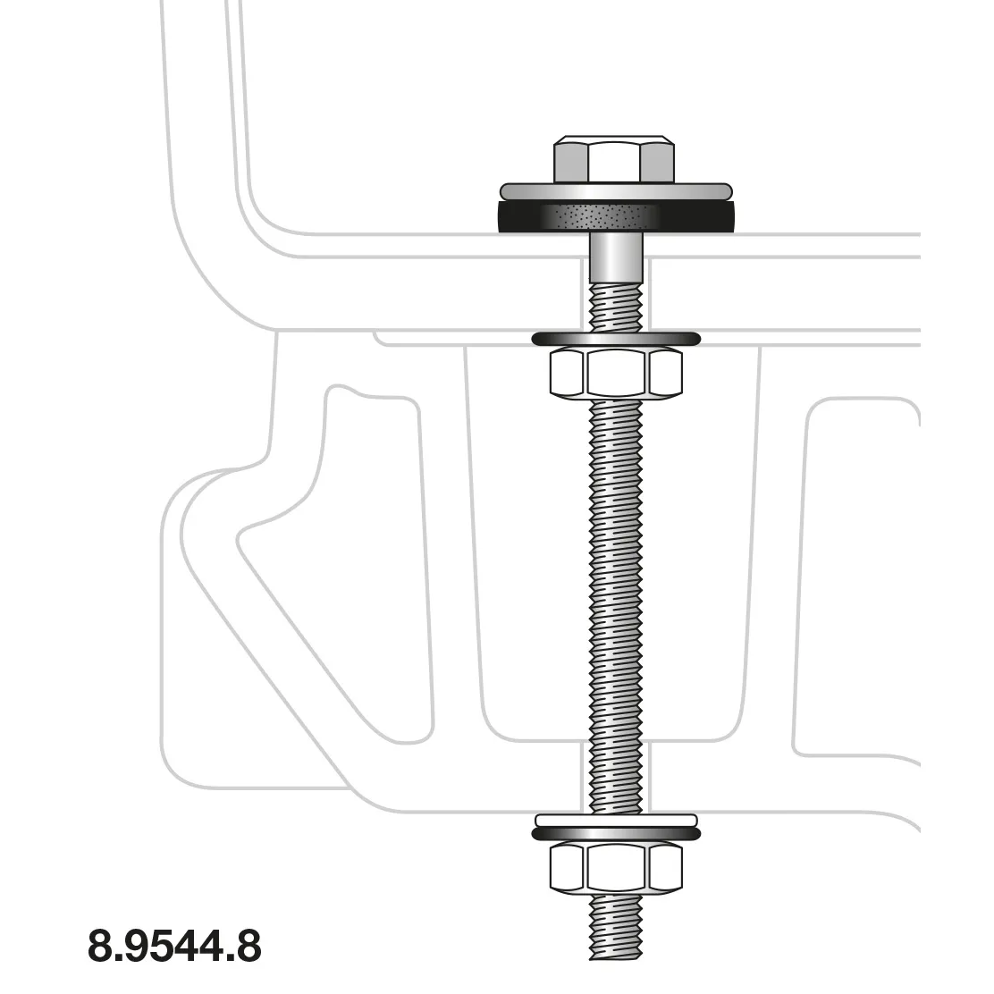 Laufen Befestigung lang m. Moosgummidichtung f. SPK Pro H826950 Vienna H826470 Laufen Befestigung lang m. Moosgummidichtung f. SPK Pro H826950 Vienna H826470