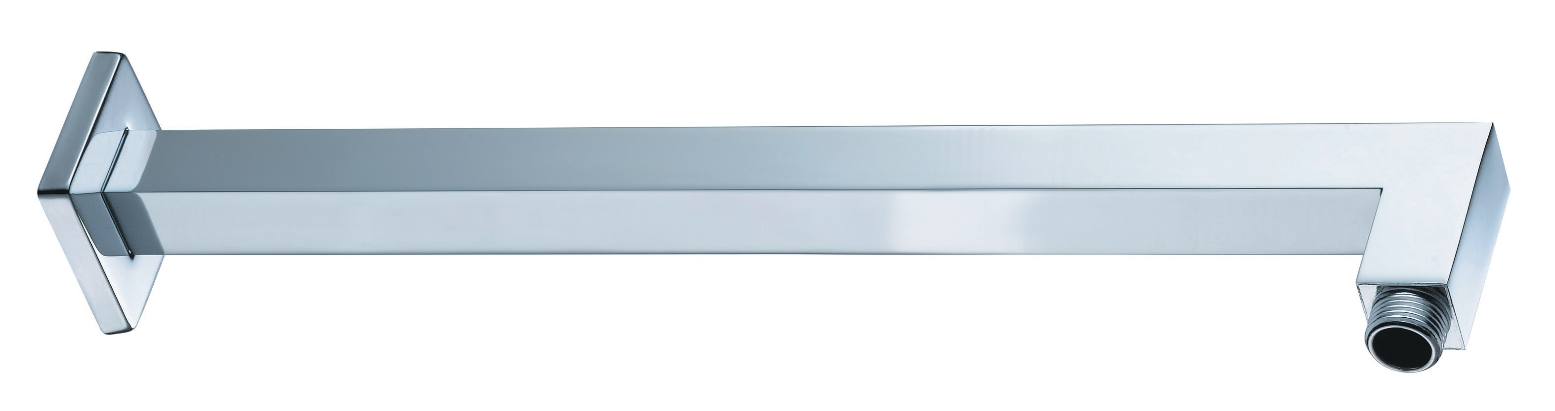 Brausearm AqvaDesign - eckig - 1/2″ AG × 1/2″ AG × 25 mm × 400 mm - Rosette - chrom Brausearm AqvaDesign - eckig - 1/2″ AG × 1/2″ AG × 25 mm × 400 mm - Rosette - chrom