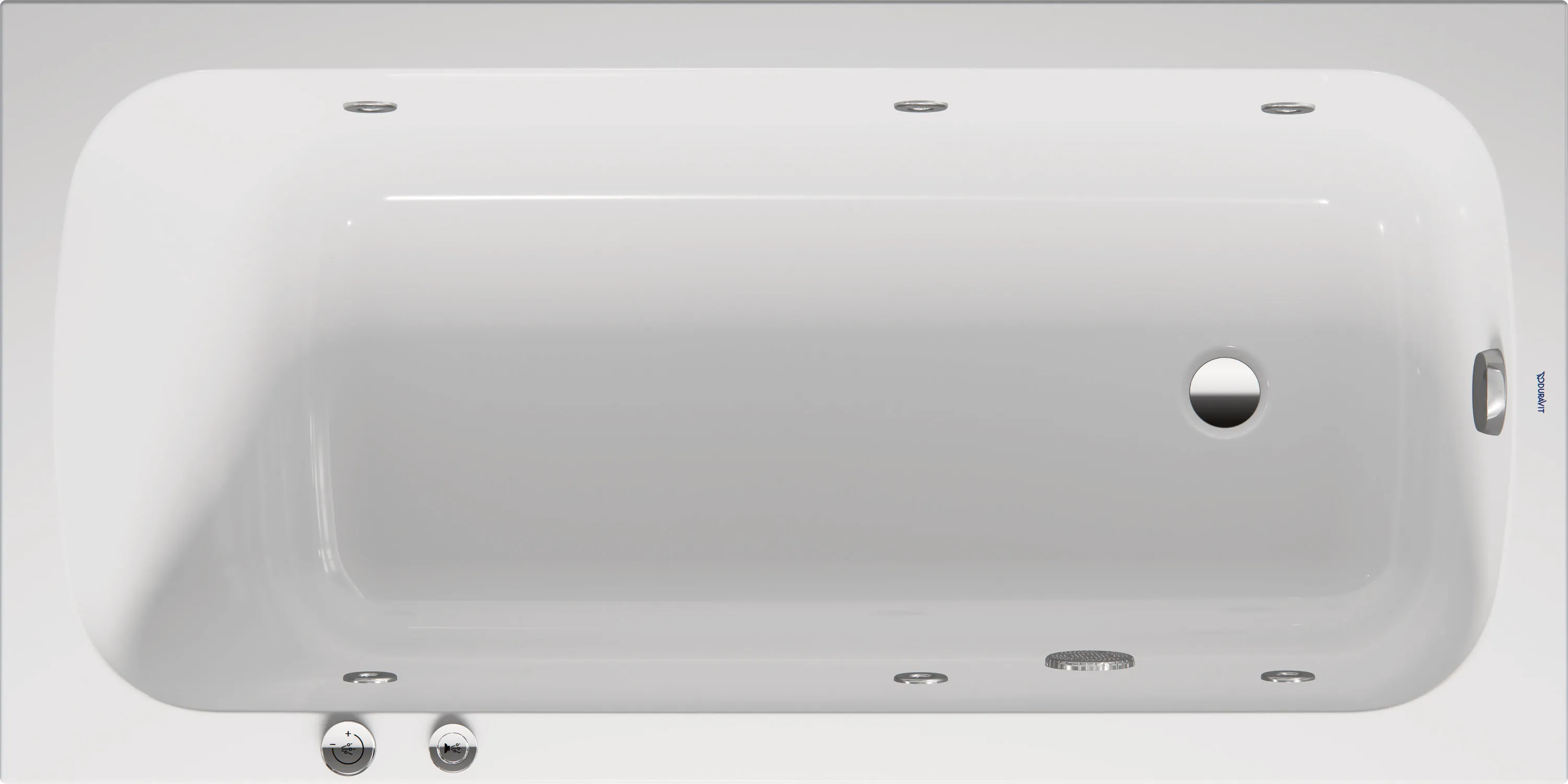 Duravit Whirlwanne „Qatego“ rechteck 1500 × 750 mm, Fußablauf mit Jet-System, in Weiß Duravit Whirlwanne „Qatego“ rechteck 1500 × 750 mm, Fußablauf mit Jet-System, in Weiß
