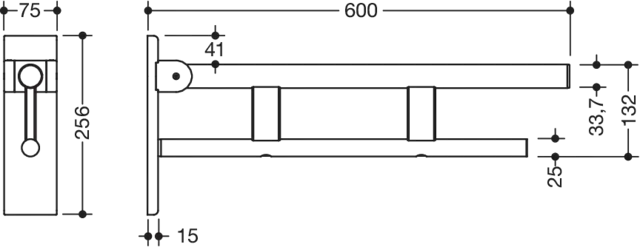 HEWI Toilettenstütze „System 900“, Befestigung verdeckt HEWI Toilettenstütze „System 900“, Befestigung verdeckt