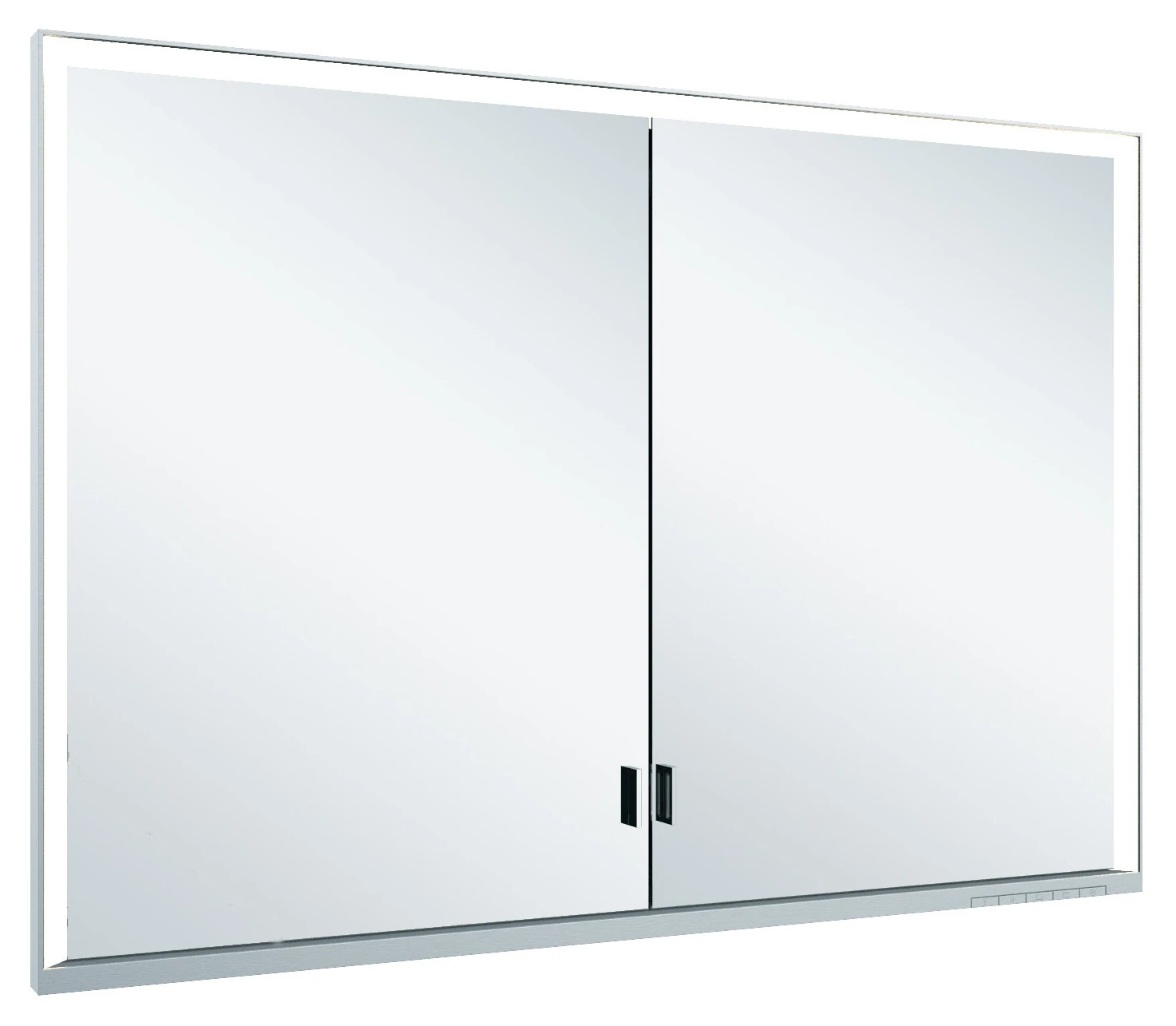 KEUCO Wandeinbau Spiegelschrank mit verdecktem Ablagefach „Royal Lumos“ in Silber (eloxiert), Unterputz, mit Steckdosen, ohne Spiegelheizung 1050 × 735 × 130 mm