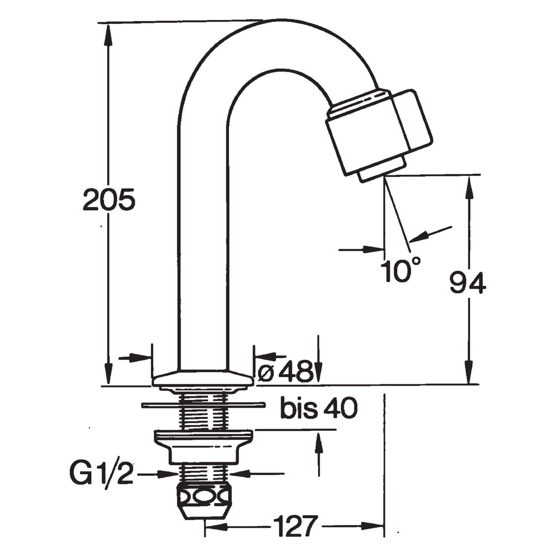 HA Einhebelmischer Waschtischbatterie HANSANOVA 0091 Ausladung 127 mm DN15 Chrom