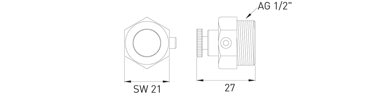 ASW HG-TEC Be- und Entlüftungsstopfen ½" Messing bronciert mit Rändel ASW HG-TEC Be- und Entlüftungsstopfen ½" Messing bronciert mit Rändel