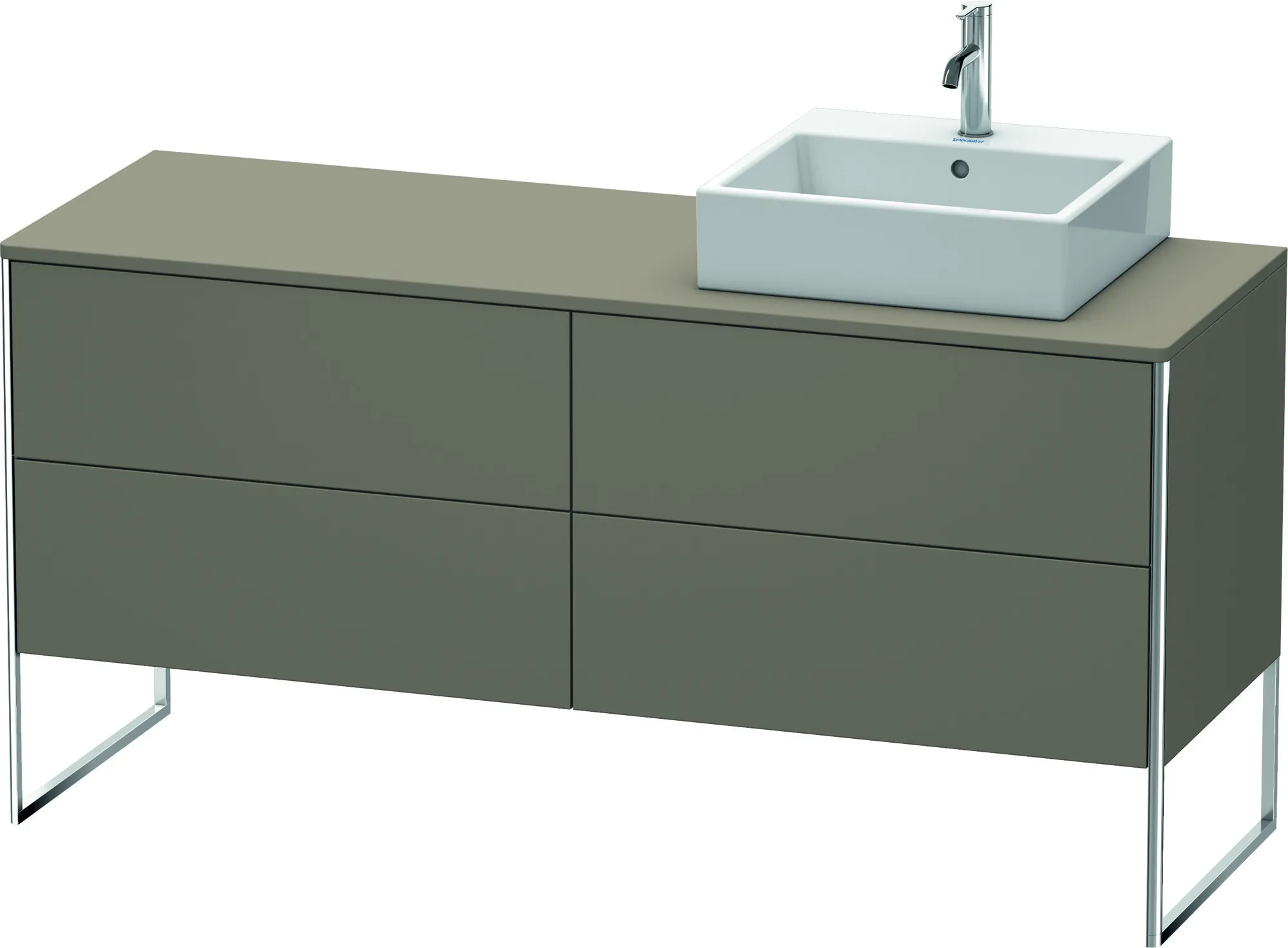 Duravit Waschtischunterschrank bodenstehend „XSquare“ 160 × 77,8 × 54,8 cm Flannel Grey Seidenmatt