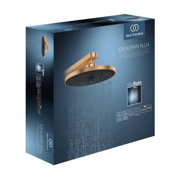 Ideal Standard Idealrain Alu+ 2-Funktions-Kopfbrause in Bronze, Durchmesser 260 mm, mit sanftem Regen- und Regenstrahl Ideal Standard Idealrain Alu+ 2-Funktions-Kopfbrause in Bronze, Durchmesser 260 mm, mit sanftem Regen- und Regenstrahl