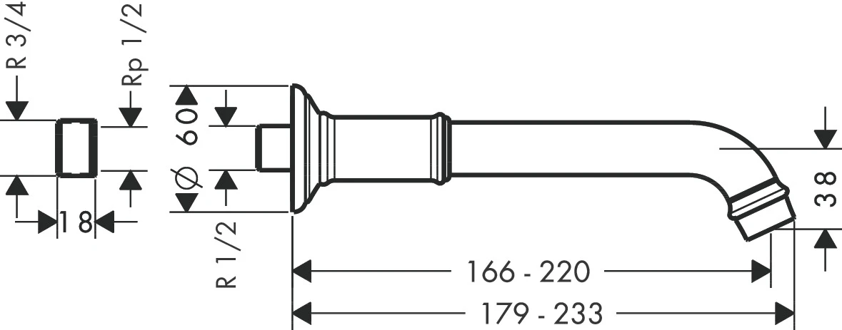 Wanneneinlauf Axor Montreux chrom Wanneneinlauf Axor Montreux chrom