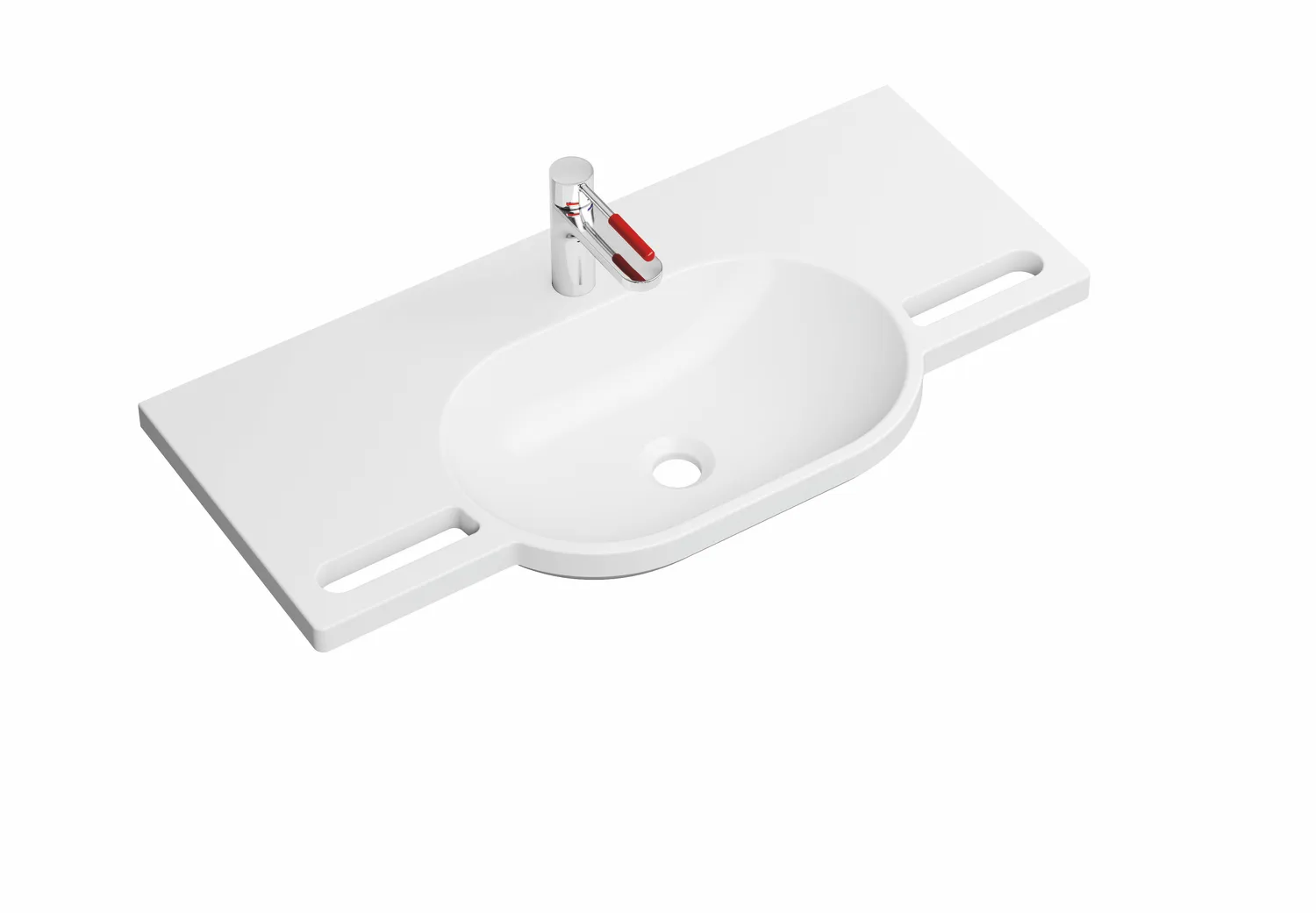 Set-Waschtisch und Armatur 85 × 41,5 × 11 cm in Rubinrot Set-Waschtisch und Armatur 85 × 41,5 × 11 cm in Rubinrot