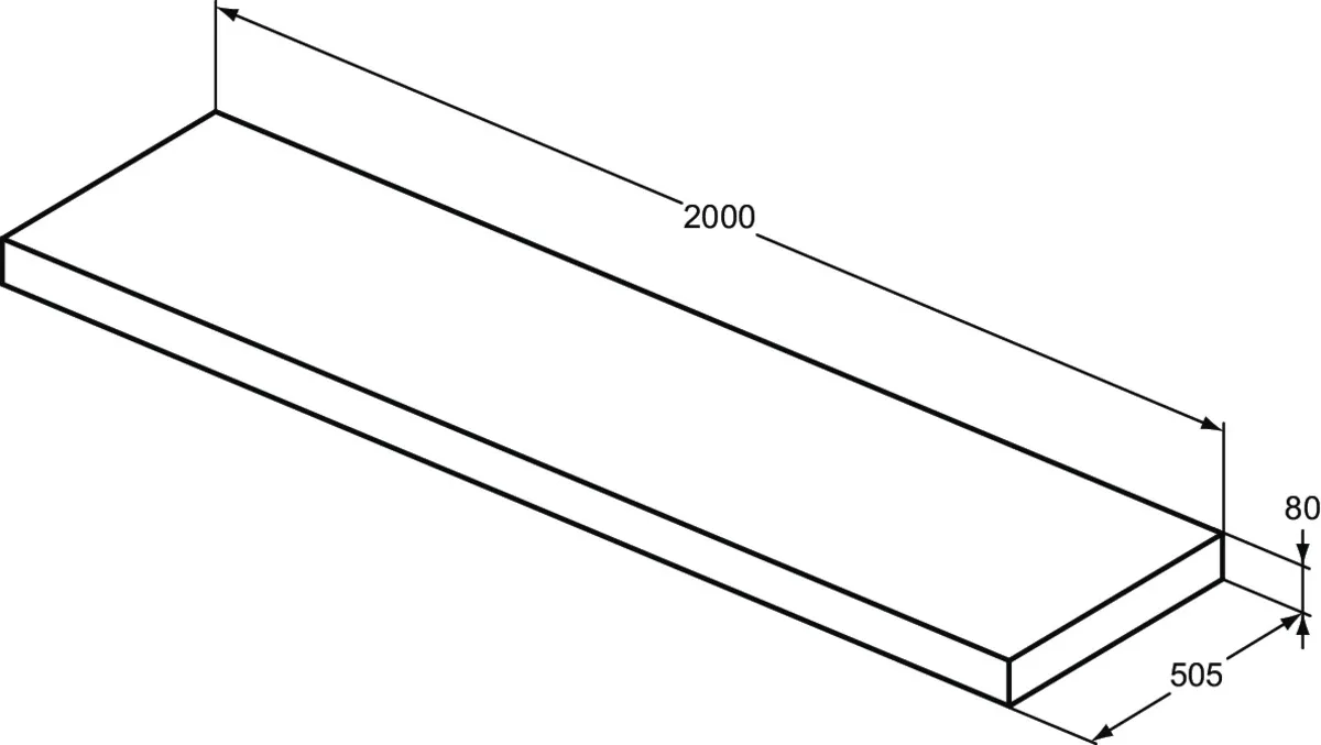 Konsole Conca, 2000x505x80mm, Weiß