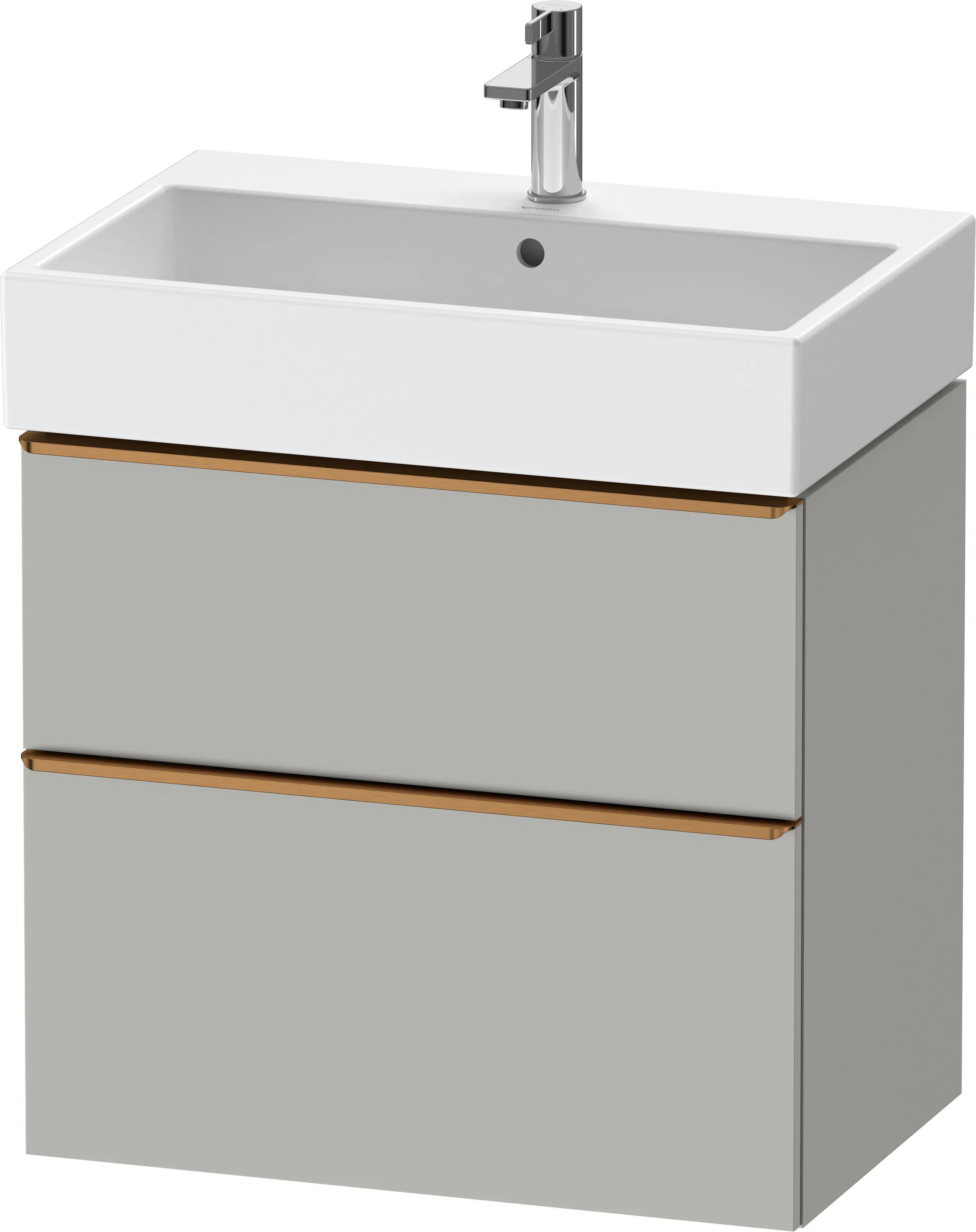 Duravit Waschtischunterschrank wandhängend „D-Neo“ 68,4 × 62,5 × 44,2 cm Betongrau Matt