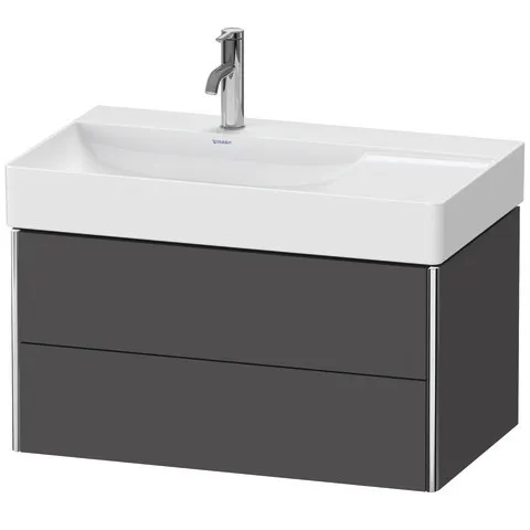 Duravit Waschtischunterschrank wandhängend „XSquare“ 78,4 × 39,7 × 46 cm Graphit Matt