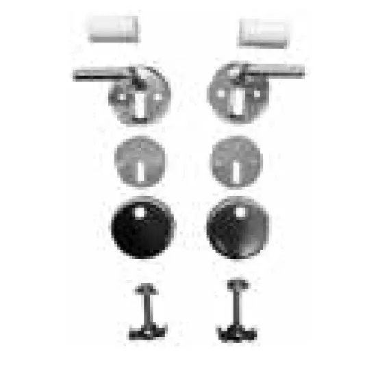 VitrA WC-Sitz-Ersatzteil Scharnier-Set Schnellverschluss Standard mit Absenkautomatik, Edelstahl/Kunststoff, Chrom/Weiss