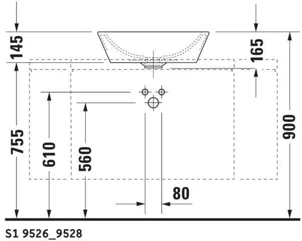 Aufsatzwaschtisch „Starck 1“, mit Überlauf