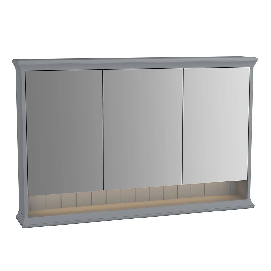 VitrA Valarte LED-Spiegelschrank 118 cm 3 Türen Grau Matt