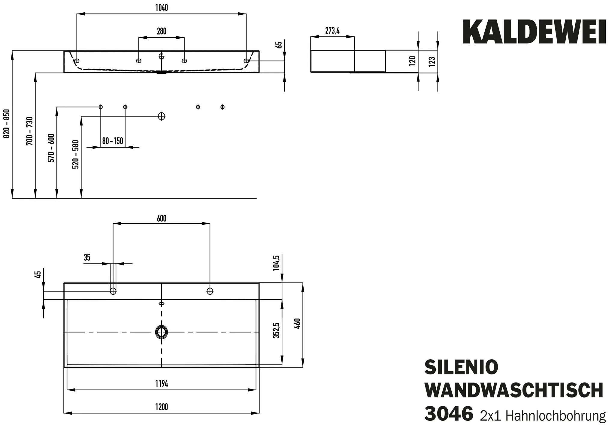Doppelwaschtisch „Silenio“ 120 × 46 cm, ohne Hahnlochbohrung in schwarz matt Doppelwaschtisch „Silenio“ 120 × 46 cm, ohne Hahnlochbohrung in schwarz matt
