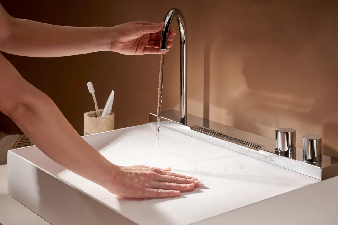 Hansgrohe Avalegra AquaUnit 58 cm, Chrom, matt, Aufsatz und wandhängend, 580x475x100 mm, Schwenkauslauf, Laminarstrahl & Rain, QuickClean+, Thermostatkartusche Hansgrohe Avalegra AquaUnit 58 cm, Chrom, matt, Aufsatz und wandhängend, 580x475x100 mm, Schwenkauslauf, Laminarstrahl & Rain, QuickClean+, Thermostatkartusche