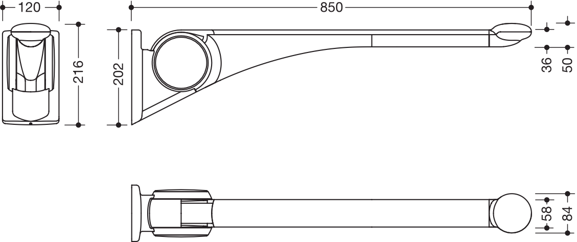 HEWI Stützklappgriff „Serie 802 LifeSystem“