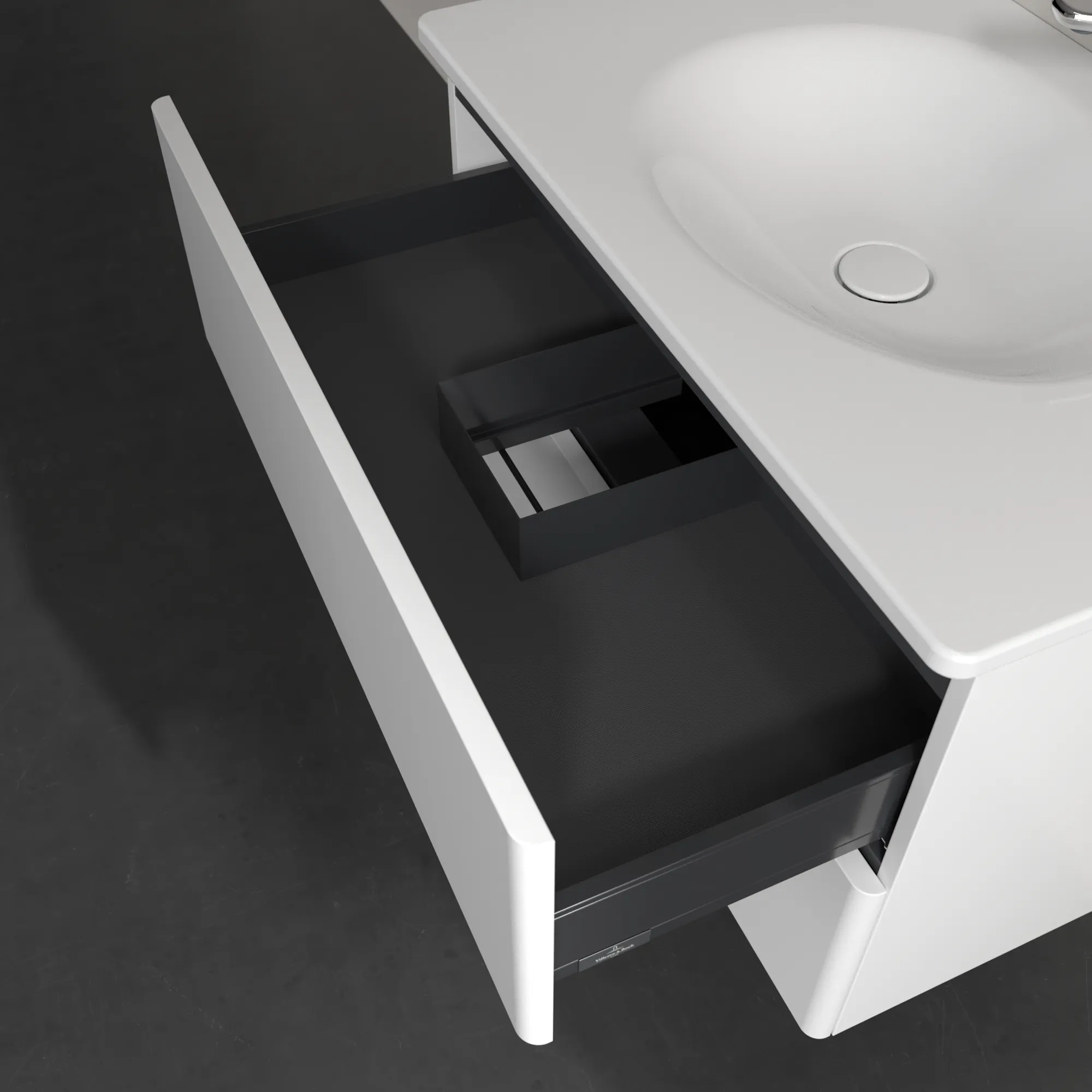 Villeroy & Boch Waschbeckenunterschrank Antao K04, 788x504x496mm, White Matt Lacquer, 2 Auszüge mit SoftClosing und Push-to-open, Wandmontage