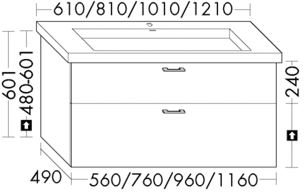 Burgbad Waschtischunterschrank Sys30, 1 Schublade oben, 490x1170x601 mm, PG2 Burgbad Waschtischunterschrank Sys30, 1 Schublade oben, 490x1170x601 mm, PG2