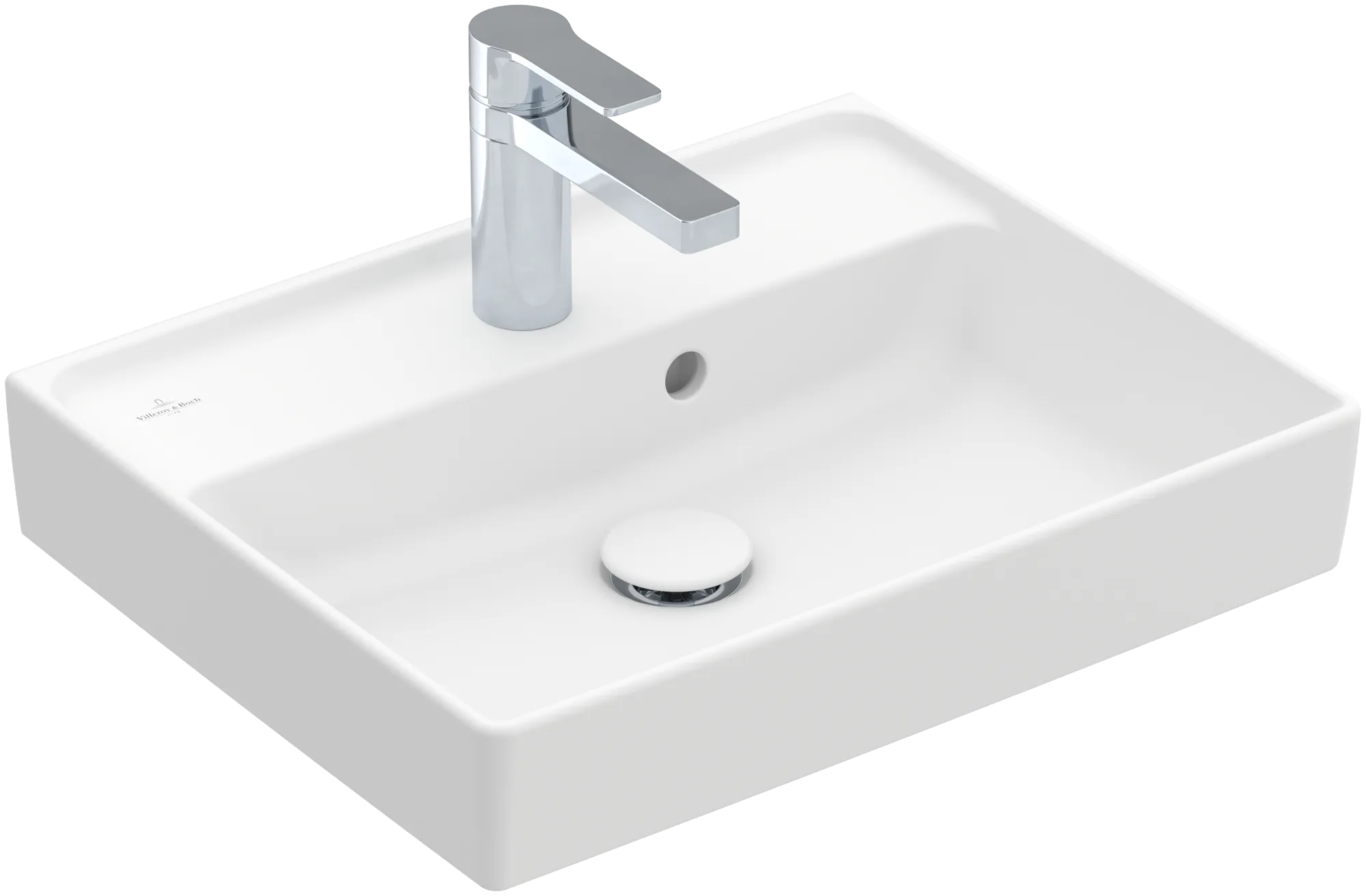 Villeroy & Boch Handwaschbecken Collaro, 500 x 400 x 150 mm, Stone White CeramicPlus, Rechteck, TitanCeram, mit Überlauf Villeroy & Boch Handwaschbecken Collaro, 500 x 400 x 150 mm, Stone White CeramicPlus, Rechteck, TitanCeram, mit Überlauf
