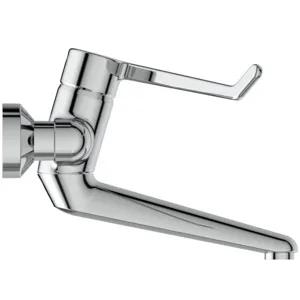 Wandwaschtisch-Sicherheitsarmatur Ceraplus, nicht absperrbarer S-Anschluß, Hebel 230mm, Ausladung 200mm, Chrom Wandwaschtisch-Sicherheitsarmatur Ceraplus, nicht absperrbarer S-Anschluß, Hebel 230mm, Ausladung 200mm, Chrom