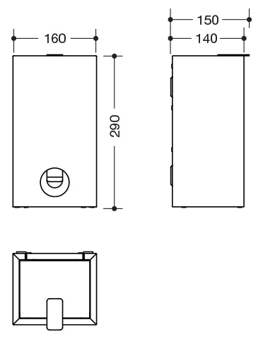 HEWI Hygieneabfallbehälter „System 900“ 15 cm