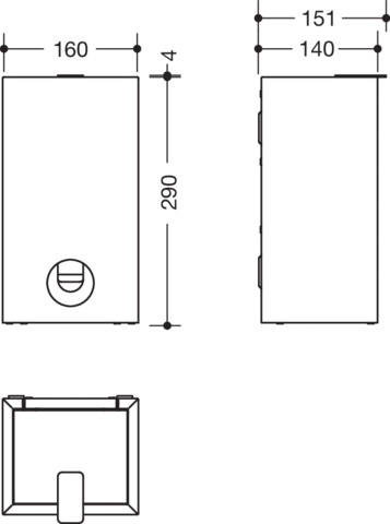 HEWI Hygieneabfallbehälter „System 900“ 16 × 29 × 14 cm