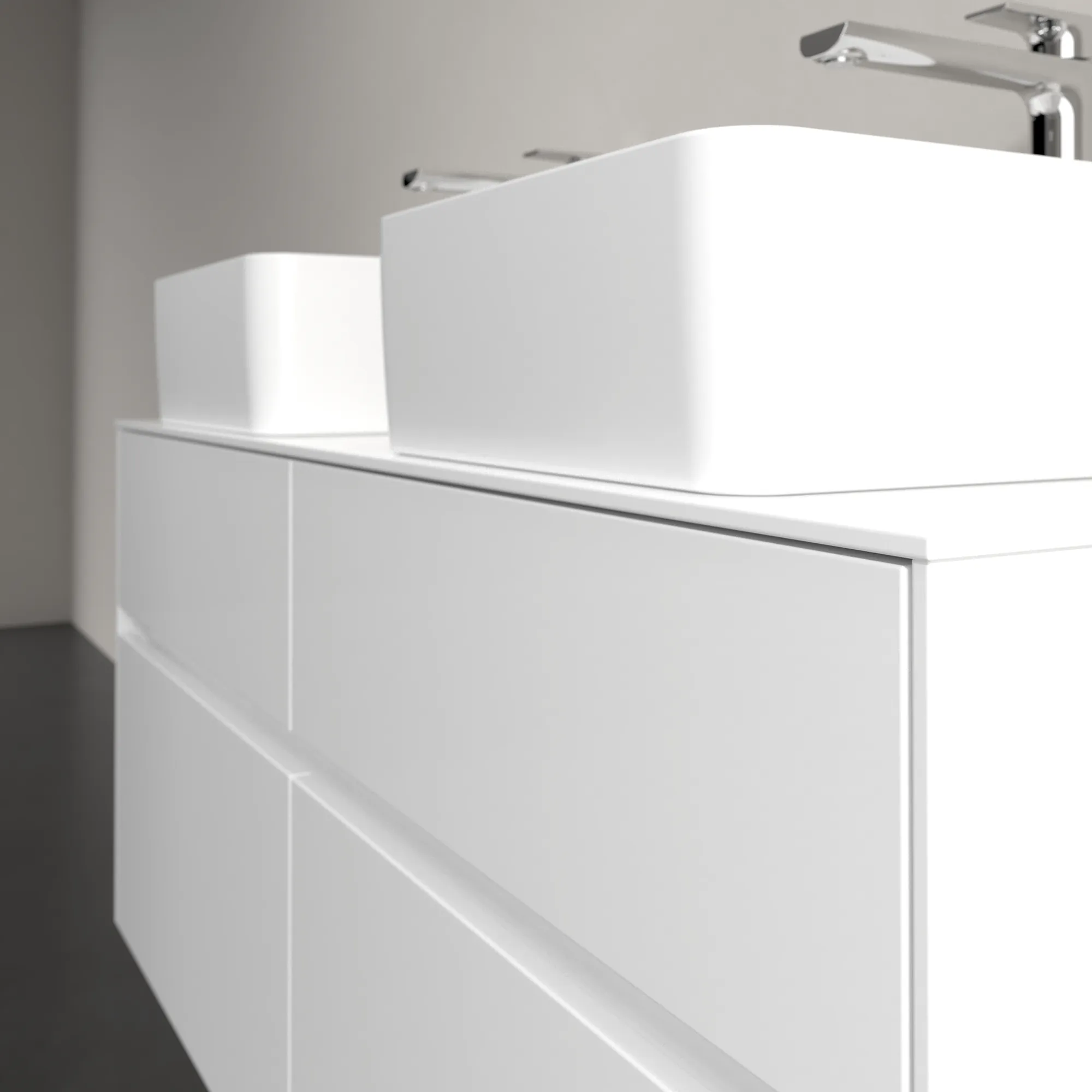 Villeroy & Boch Waschtischunterschrank „Collaro“ 1200 × 548 × 500 mm Glossy White, ohne Beleuchtung, für links und rechts