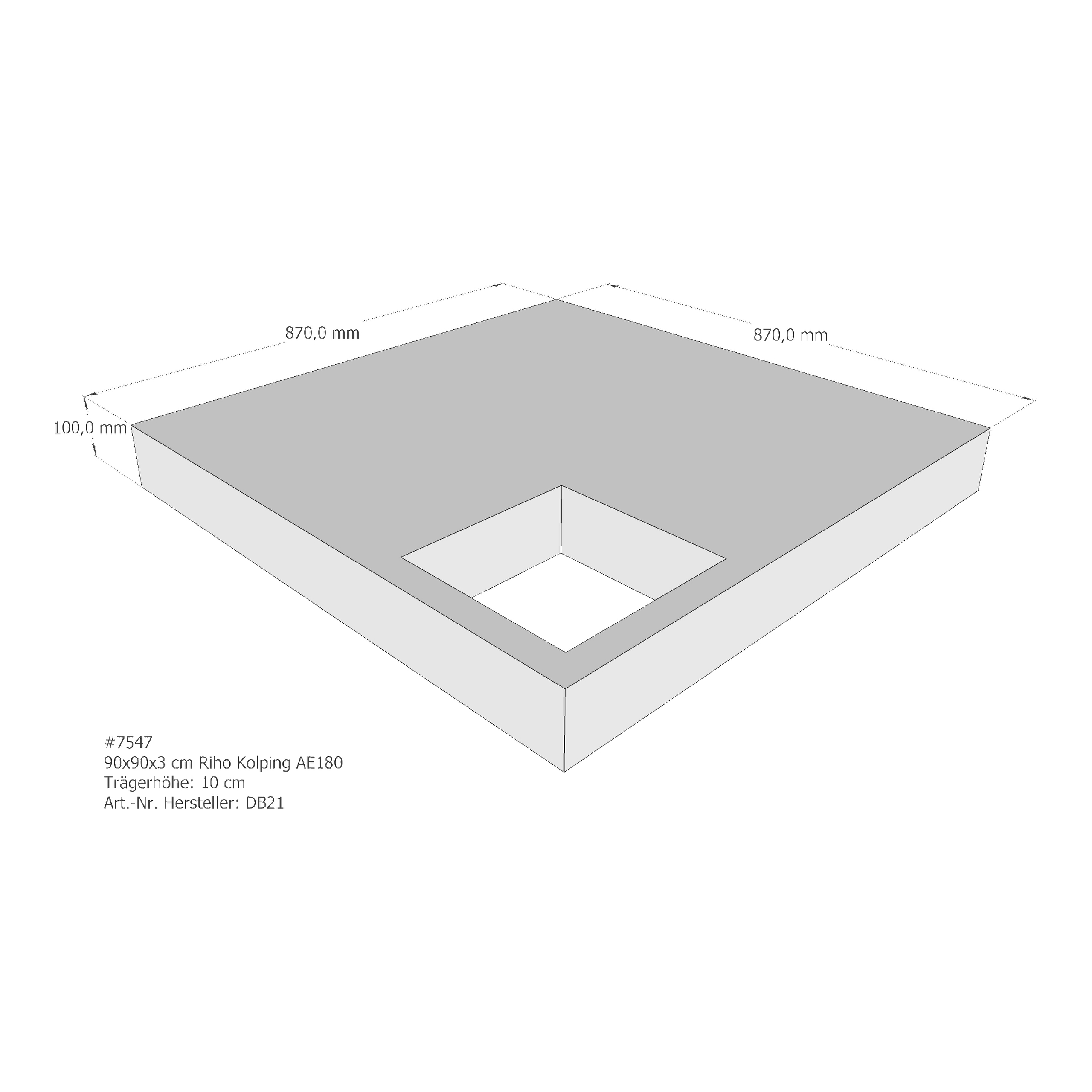 Duschwannenträger für Riho Kolping Mineralguß 90 × 90 × 3 cm