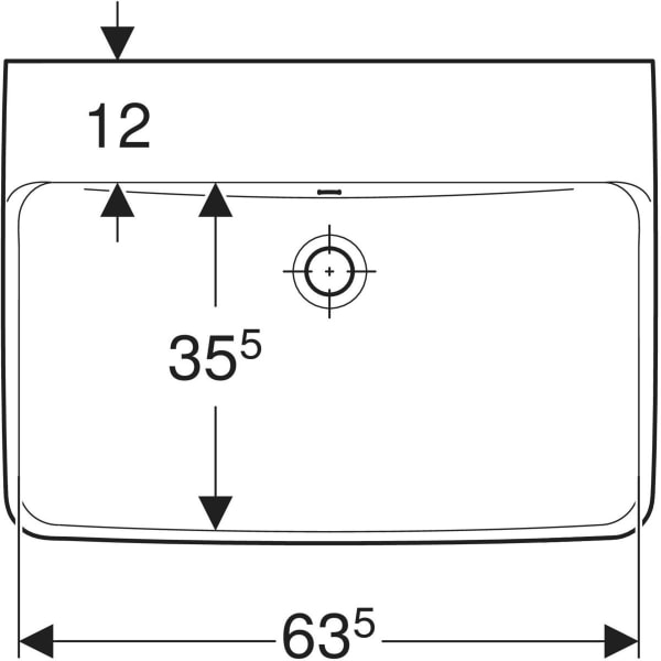 Wandwaschtisch „Renova Plan“, rechteckig 65 × 48 cm in weiß alpin