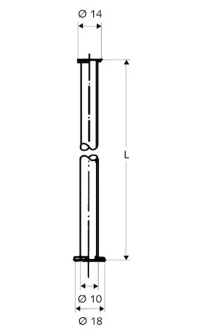 Kupferrohr Ø 10 mm, 1000 mm, chrom