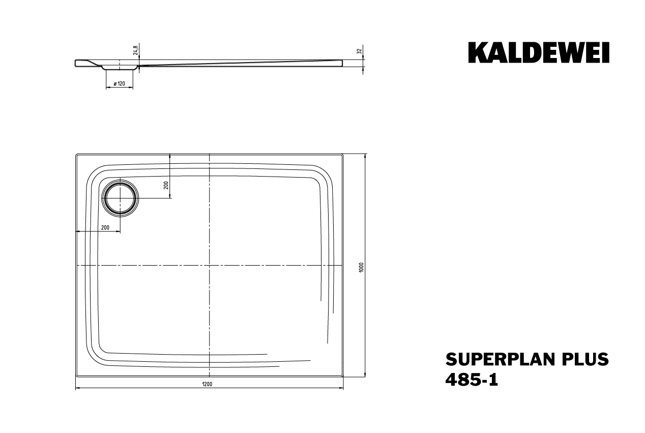 KA Duschwanne SUPERPLAN PLUS , 100 x 120 cm, alpinweiß matt, Secure Plus, 471000012711, Sonderpreis