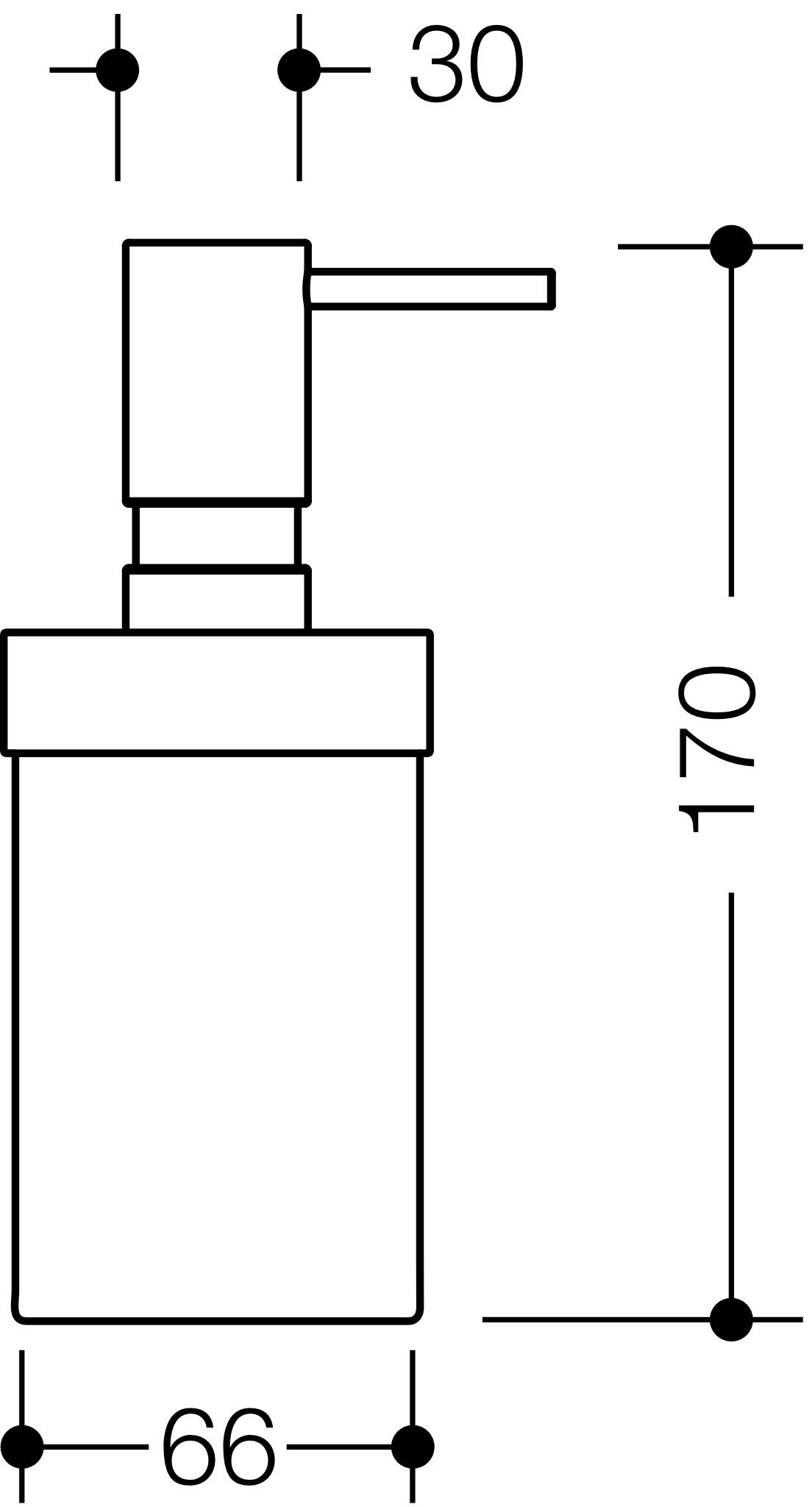 HEWI Seifenspender „System 800 K“ 9,2 × 17 × ⌀ 6,9 cm