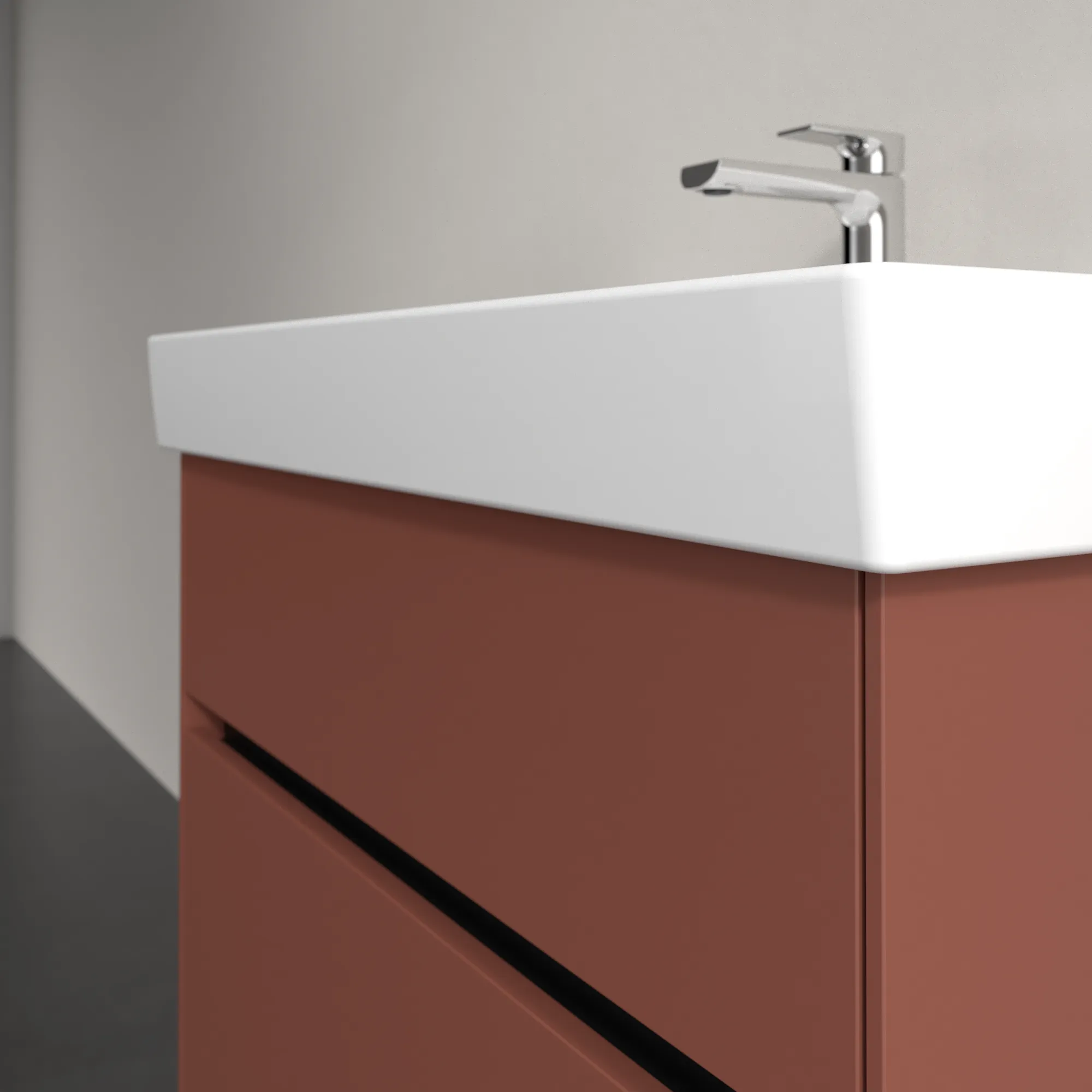 Villeroy & Boch Waschtischunterschrank „Collaro“ 754 × 546 × 444 mm Wine Red, für Becken mittig, mit Beleuchtung Villeroy & Boch Waschtischunterschrank „Collaro“ 754 × 546 × 444 mm Wine Red, für Becken mittig, mit Beleuchtung